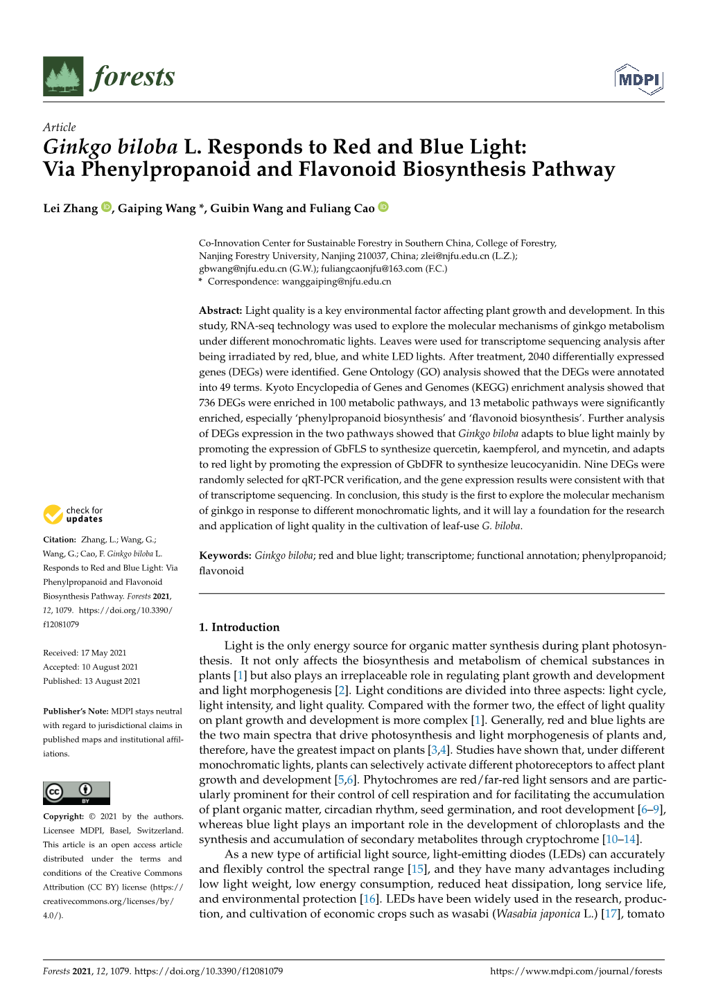 Via Phenylpropanoid and Flavonoid Biosynthesis Pathway