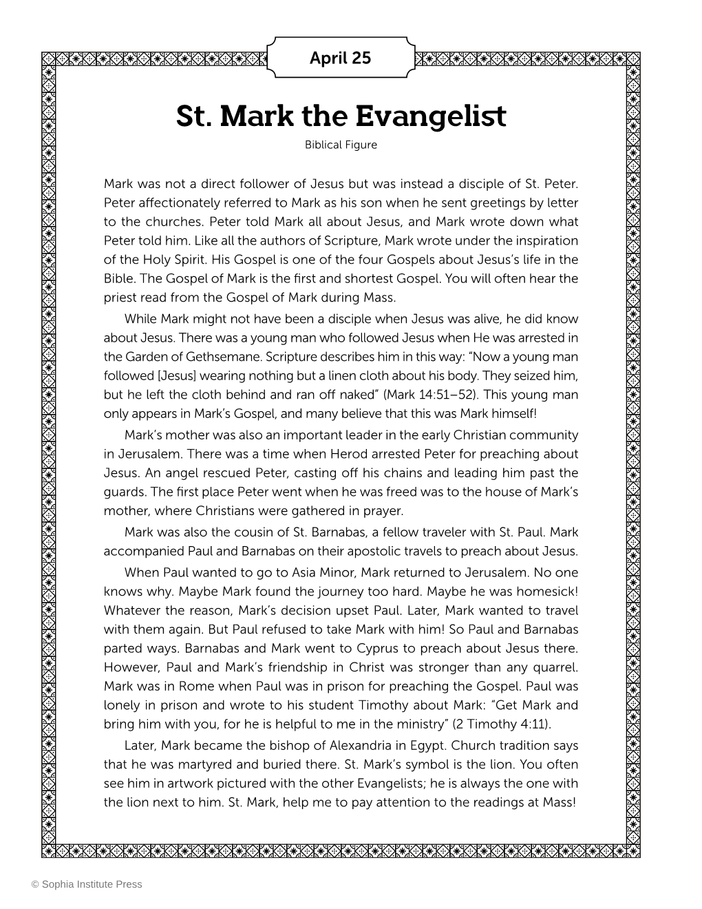 Saint Mark the Evangelist