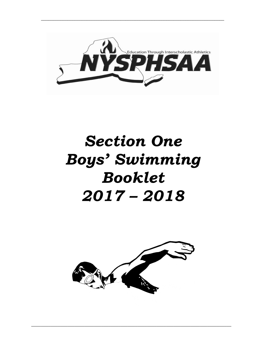 Section One Boys' Swimming Booklet 2017 – 2018