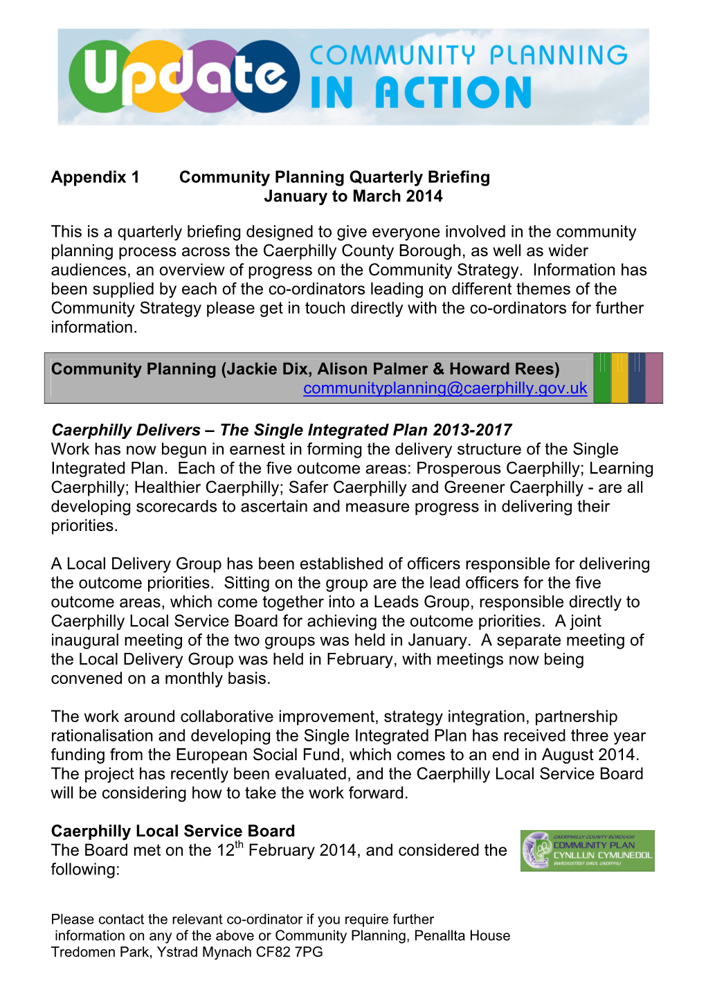 Community Planning (Jackie Dix, Alison Palmer)