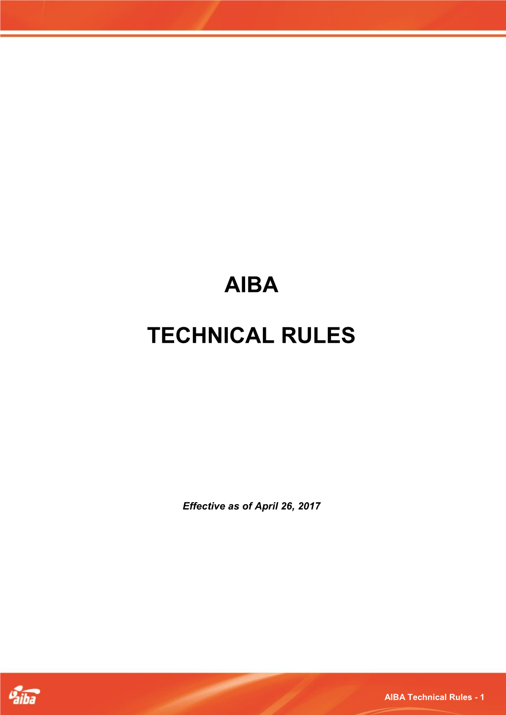 AIBA Technical Rules - 1