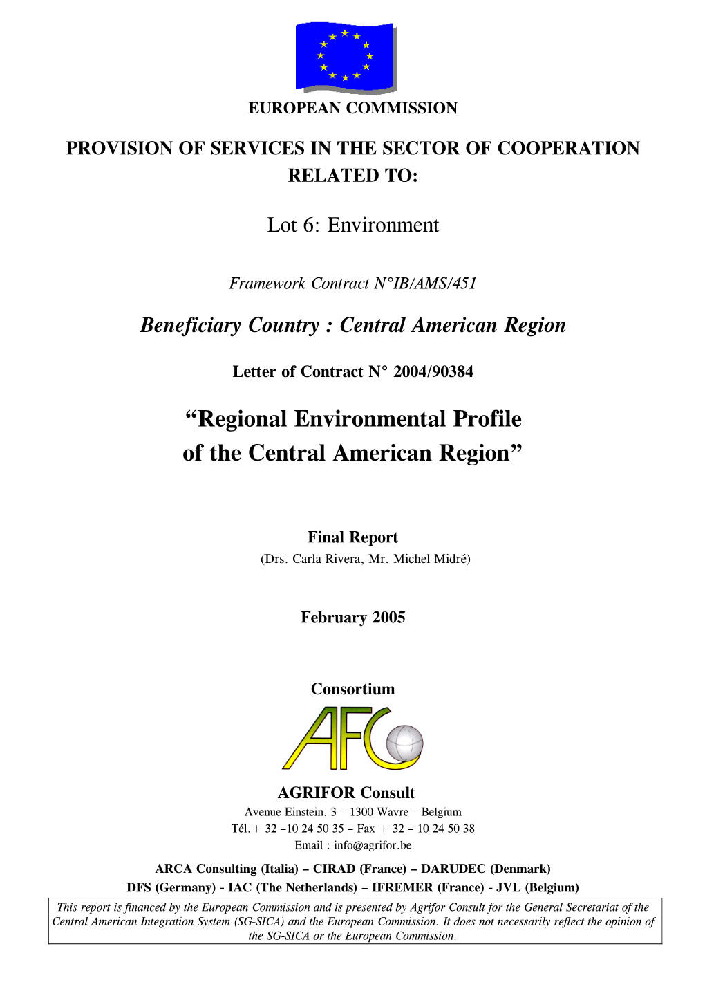 “Regional Environmental Profile of the Central American Region”
