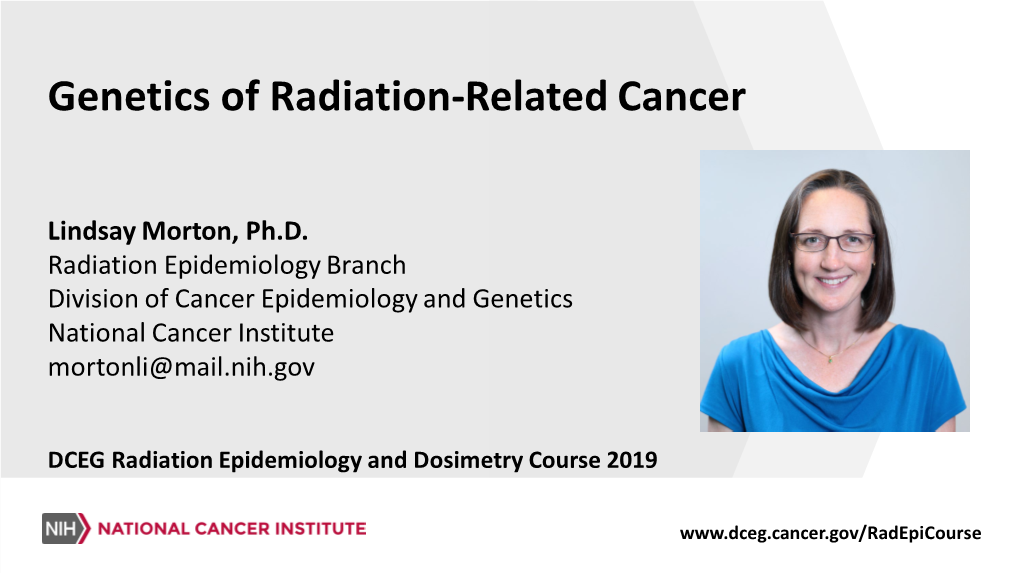 Genetics of Radiation-Related Cancer