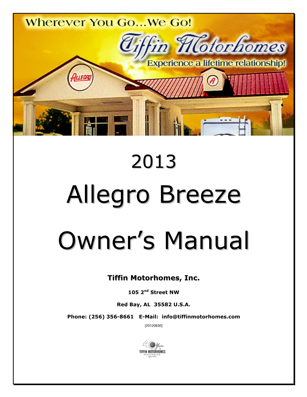 Allegro Breeze Owner's Manual