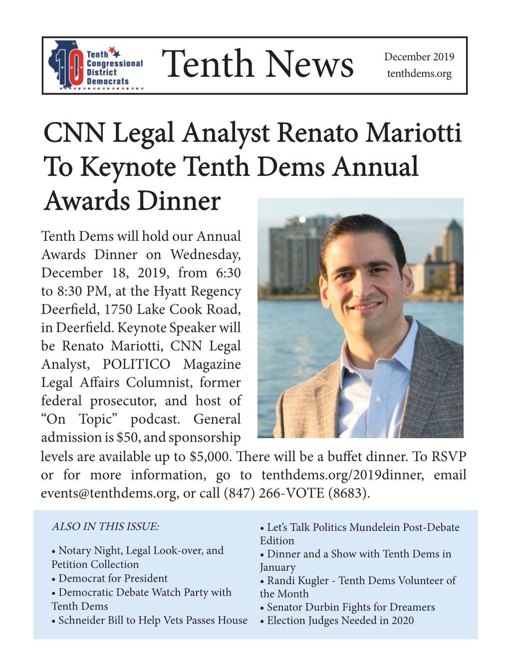 CNN Legal Analyst Renato Mariotti to Keynote Tenth Dems Annual
