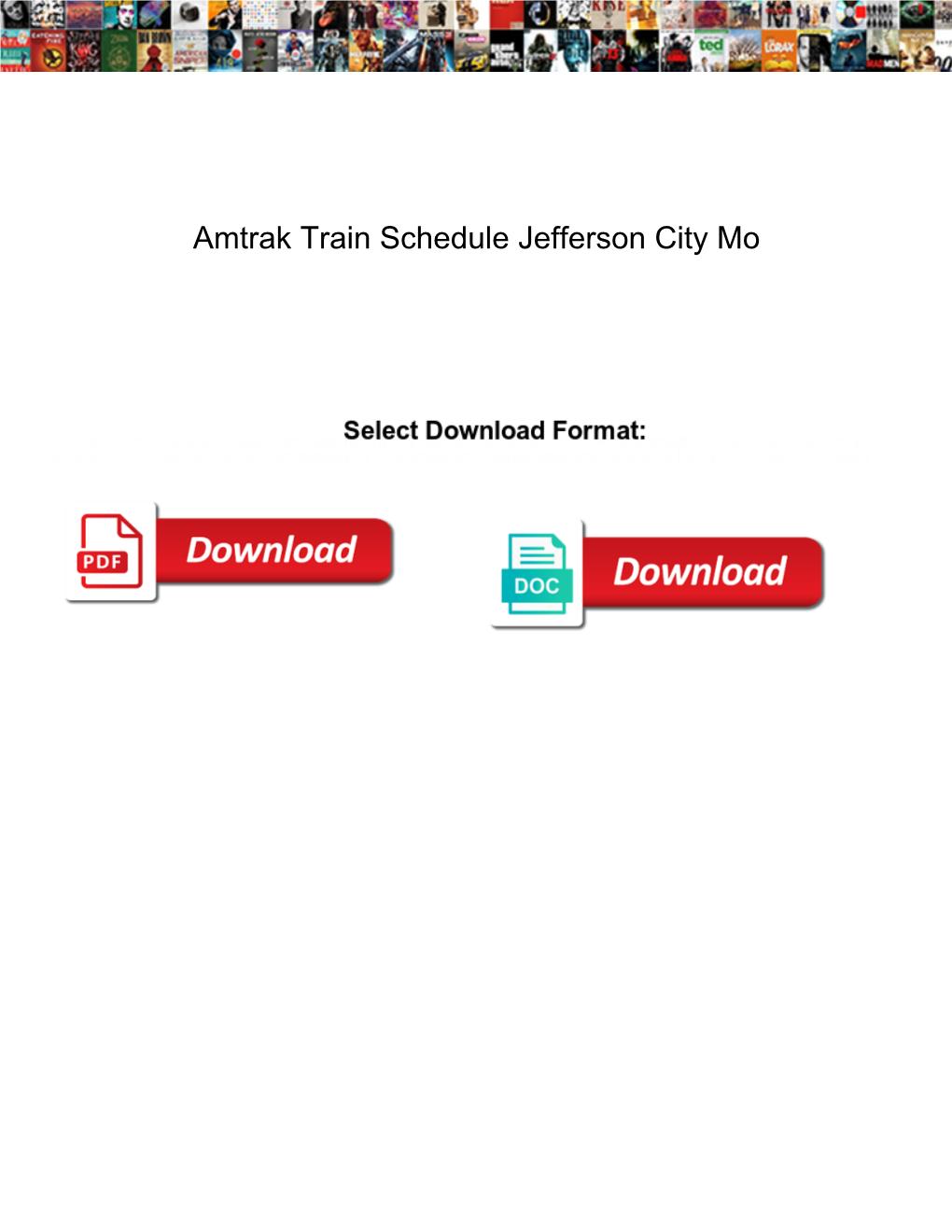 Amtrak Train Schedule Jefferson City Mo