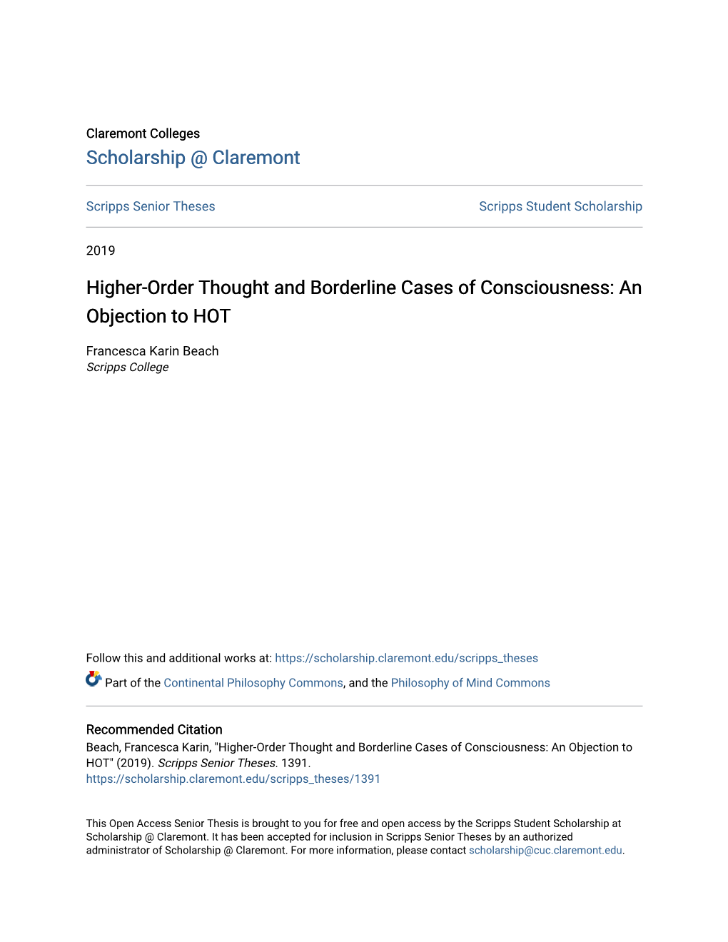 Higher-Order Thought and Borderline Cases of Consciousness: an Objection to HOT