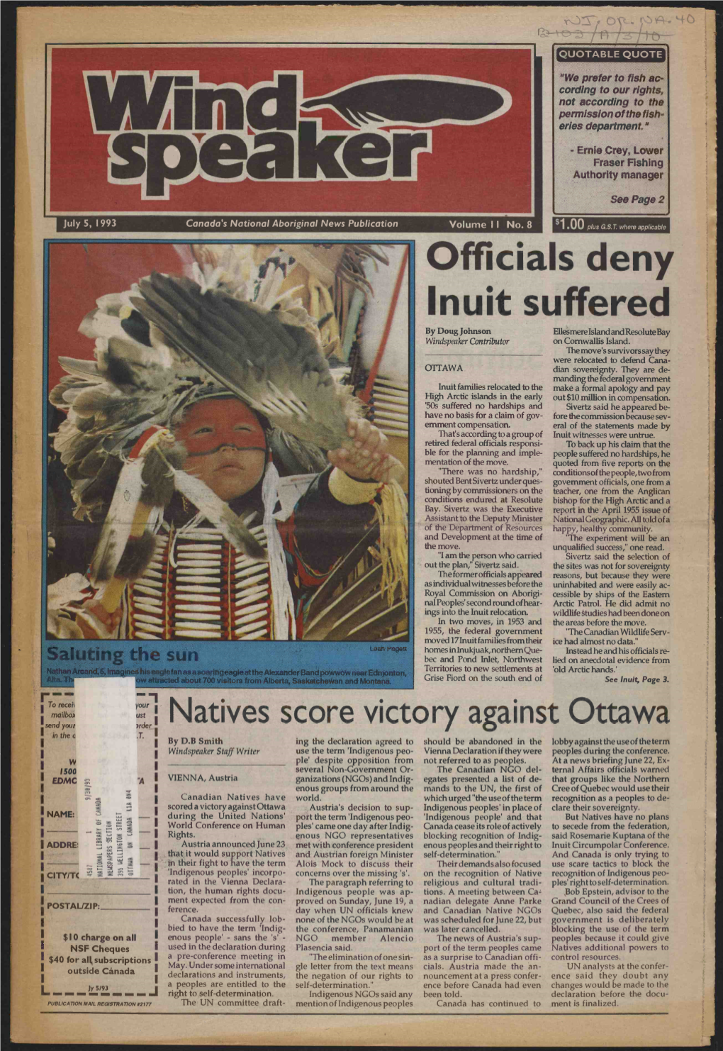 Natives Score Victory Against Ottawa in the C .T