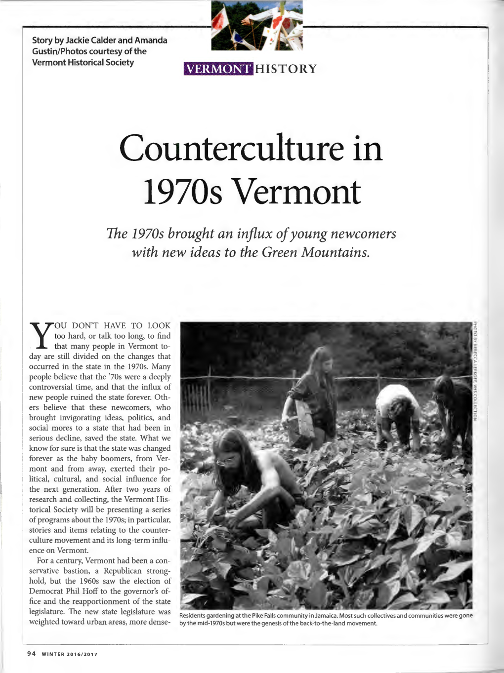 Counterculture in 1970S Vermont