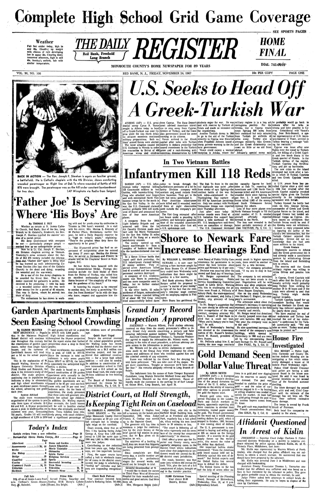 U.S. Seeks to Head Off a Greek-Turkish War ATHENS (AP) - U.S