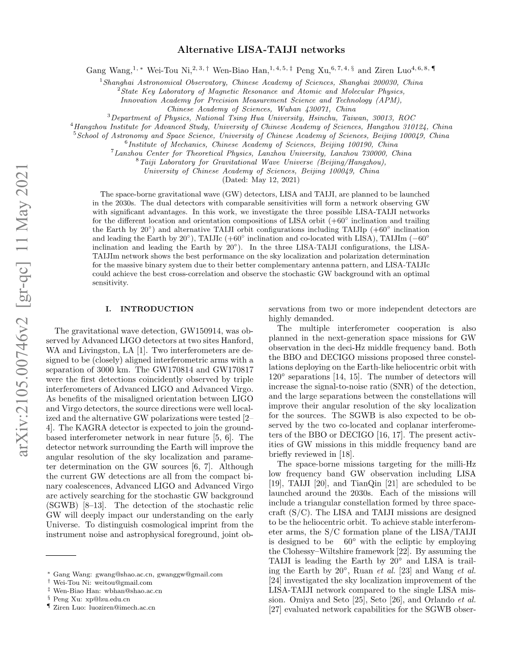 Arxiv:2105.00746V2 [Gr-Qc]