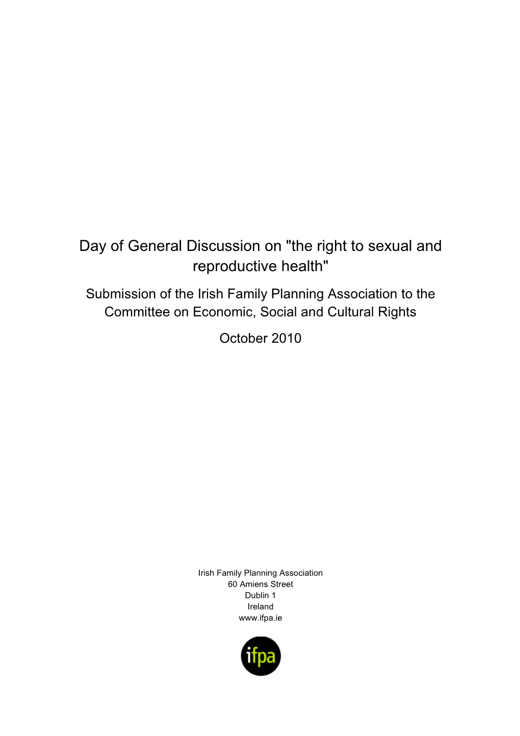 IFPA Submission to CESCR on SRHR October 2010