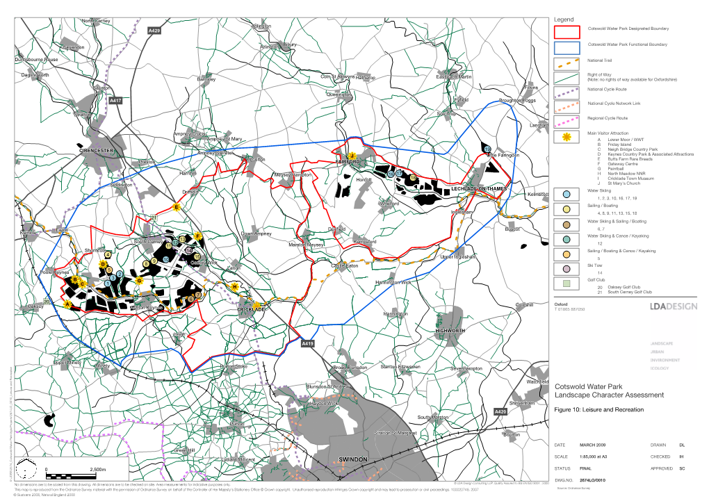 Cotswold Water Park Figure 10 Leisure and Recreation