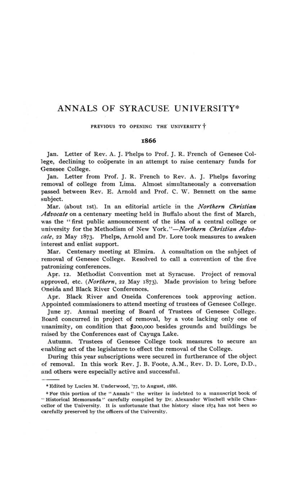 Annals of Syracuse University*