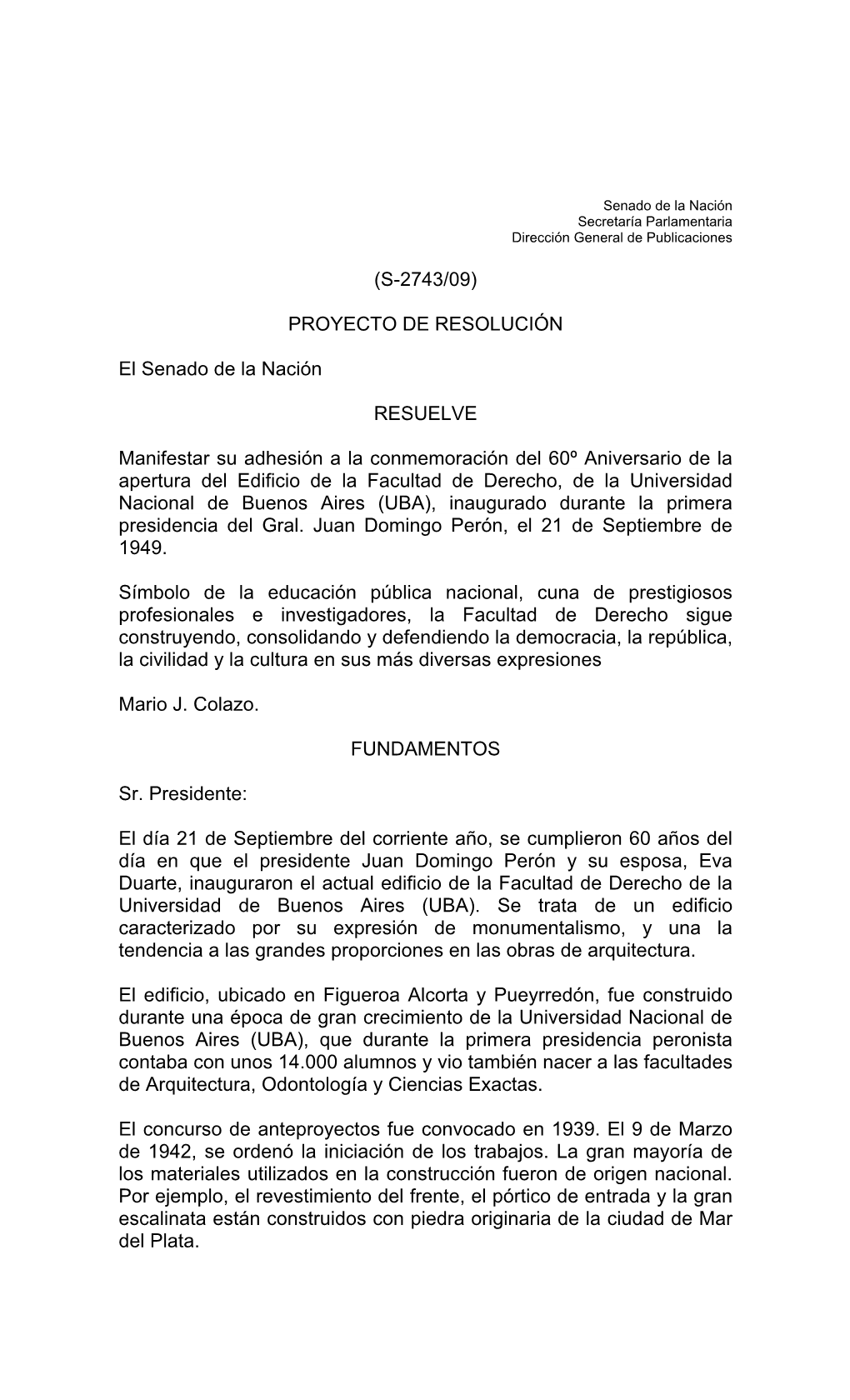 Proyecto De Declaracin