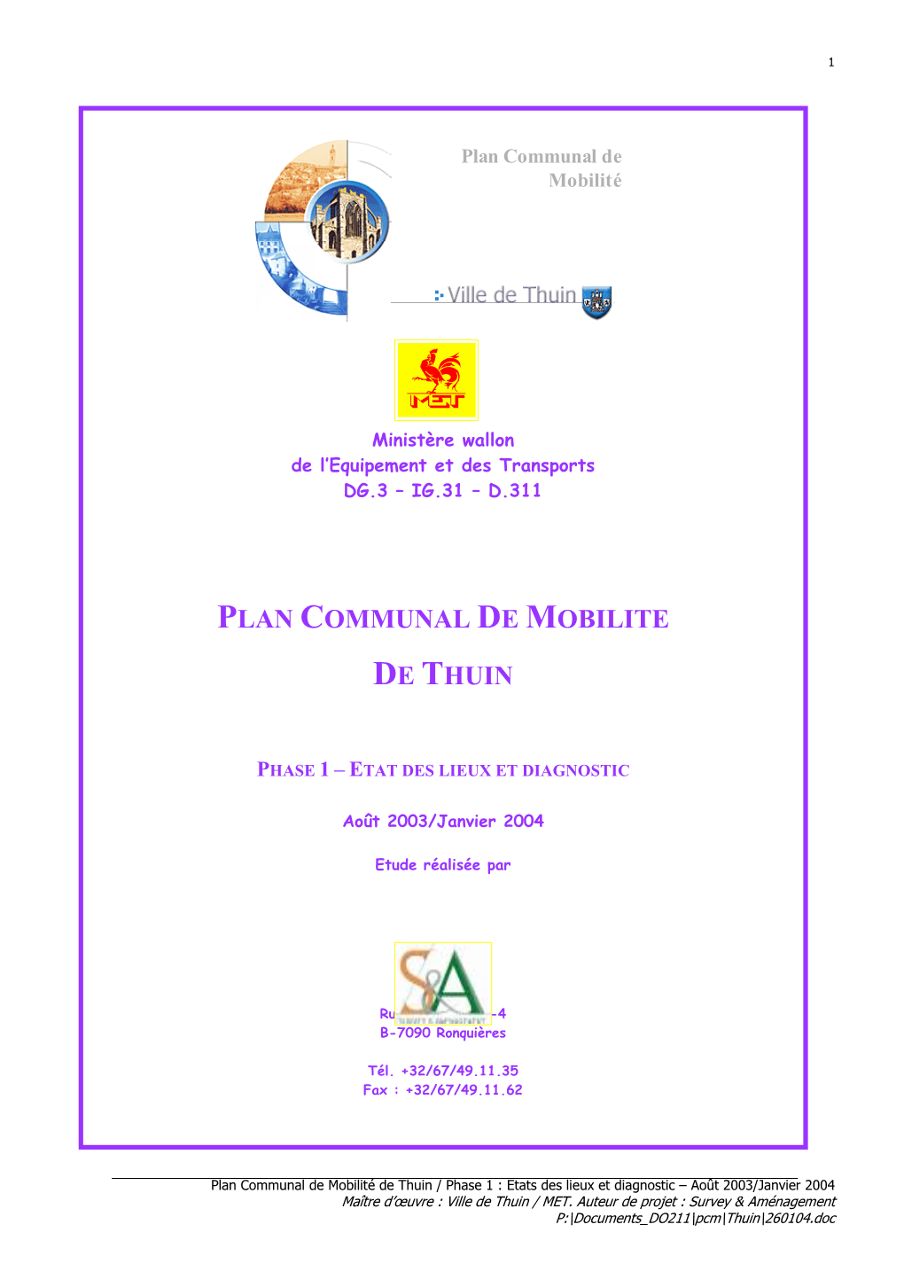 Plan Communal De Mobilite De Thuin