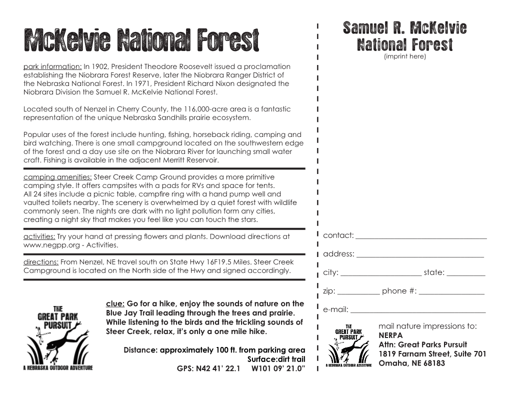 Samuel R. Mckelvie National Forest
