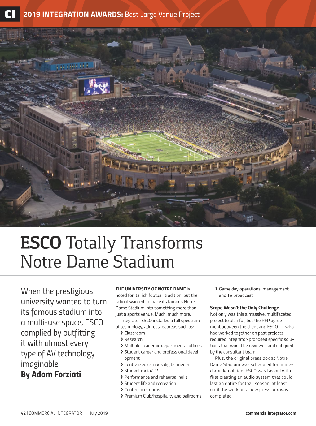 ESCO Totally Transforms Notre Dame Stadium