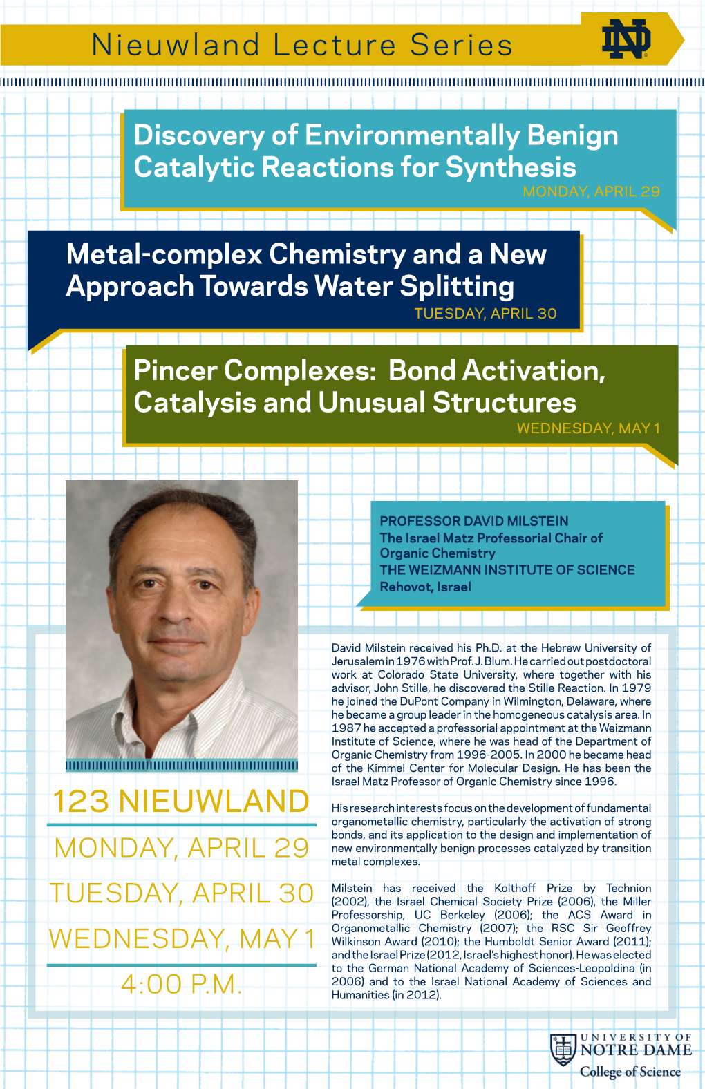 Pincer Complexes: Bond Activation, Catalysis and Unusual Structures WEDNESDAY, MAY 1