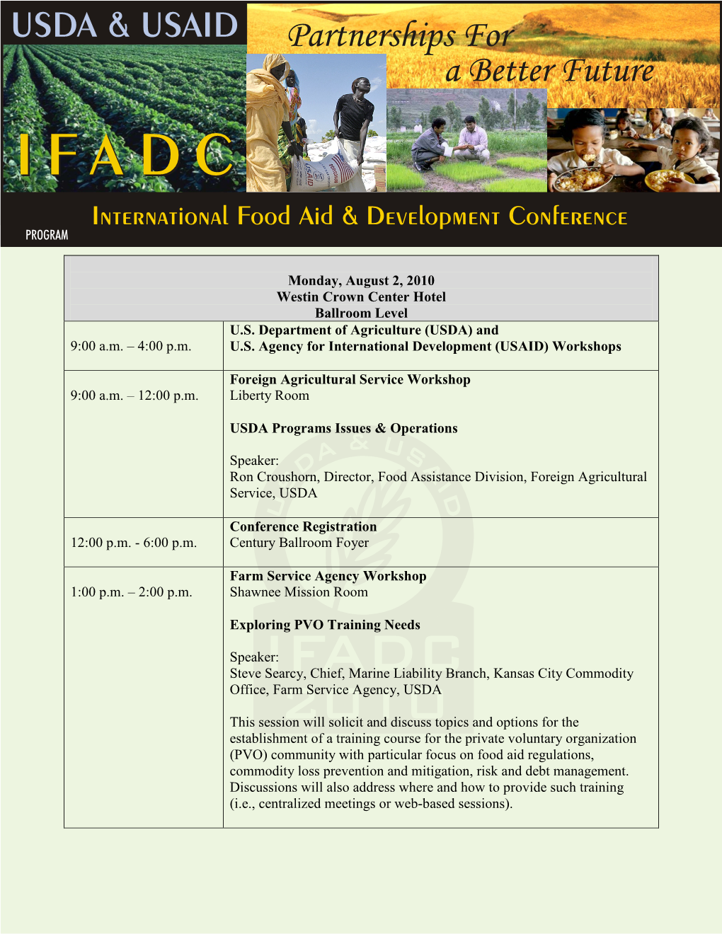IFADC Program Information