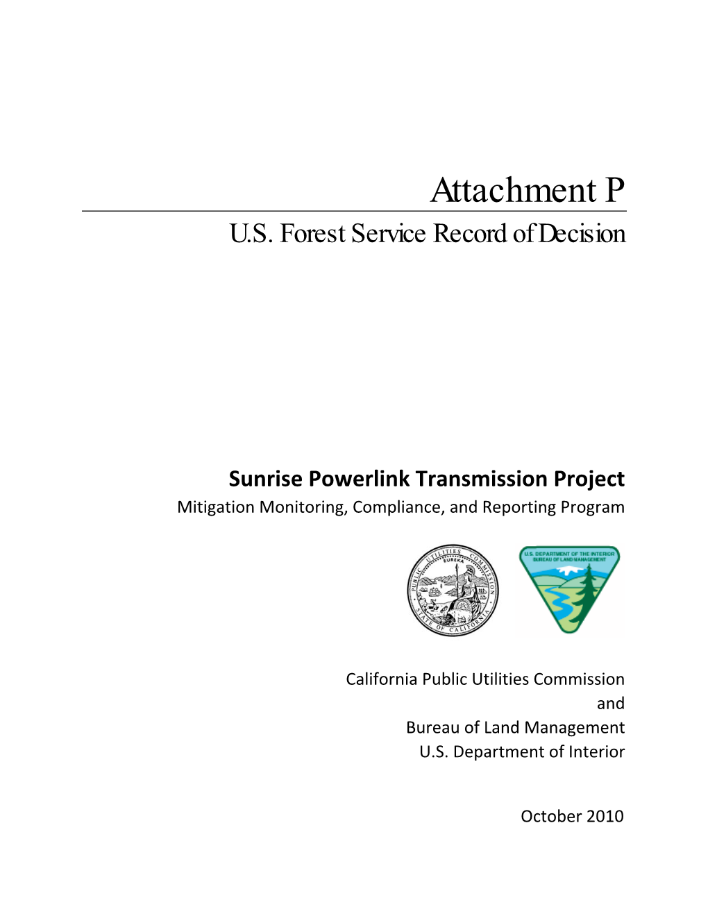 U.S. Forest Service Record of Decision