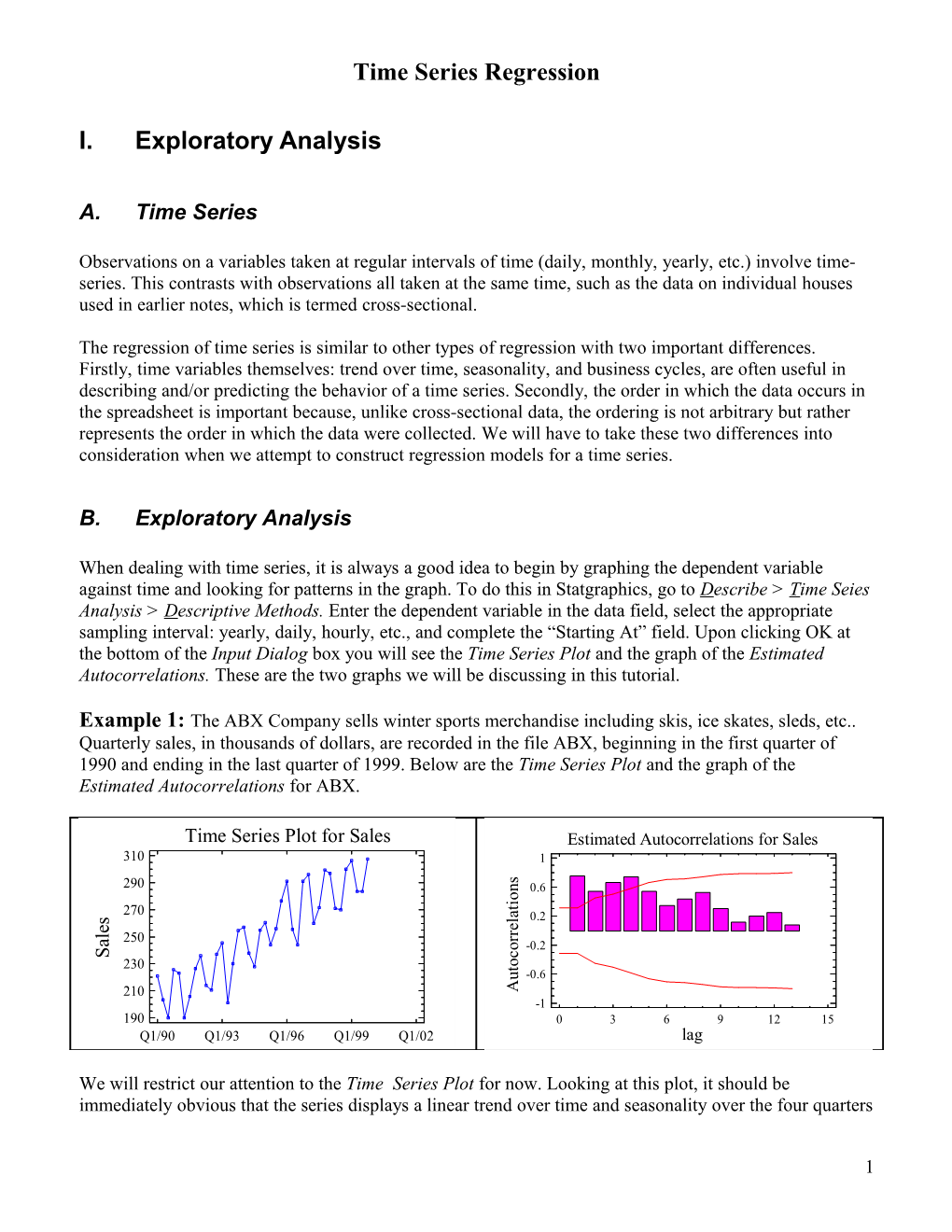 Time Series Regression
