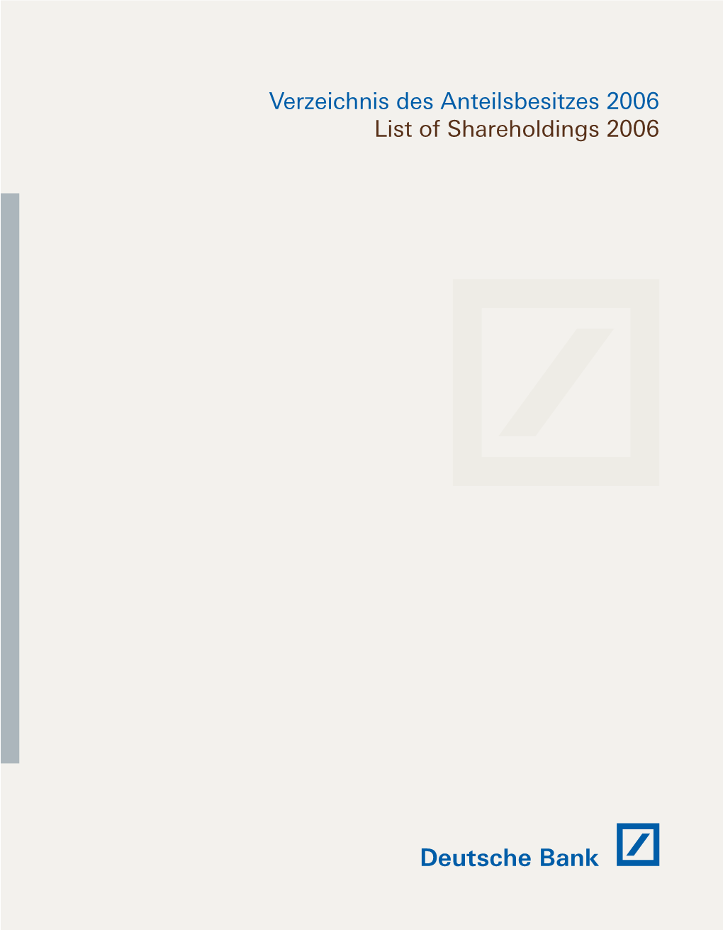 List of Shareholdings 2006