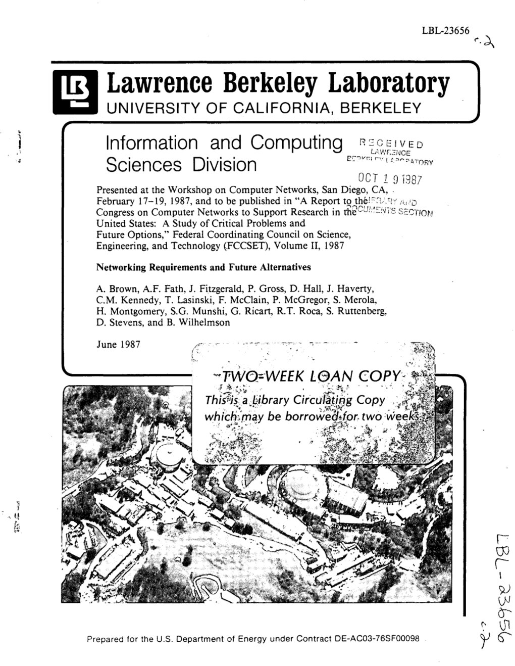 Lawrence Berkeley Laboratory UNIVERSITY of CALIFORNIA, BERKELEY