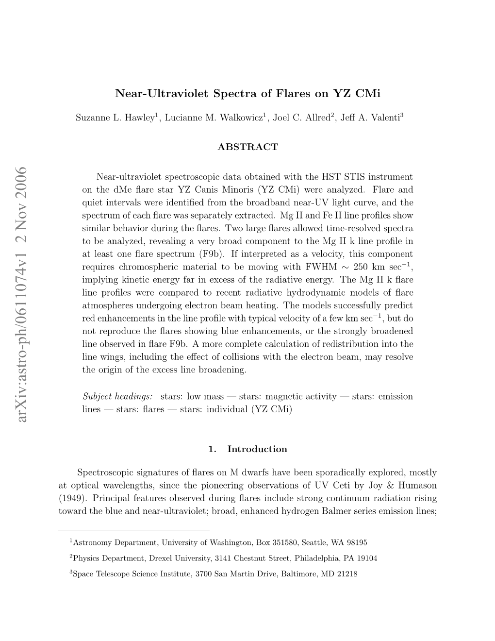 Arxiv:Astro-Ph/0611074V1 2 Nov 2006