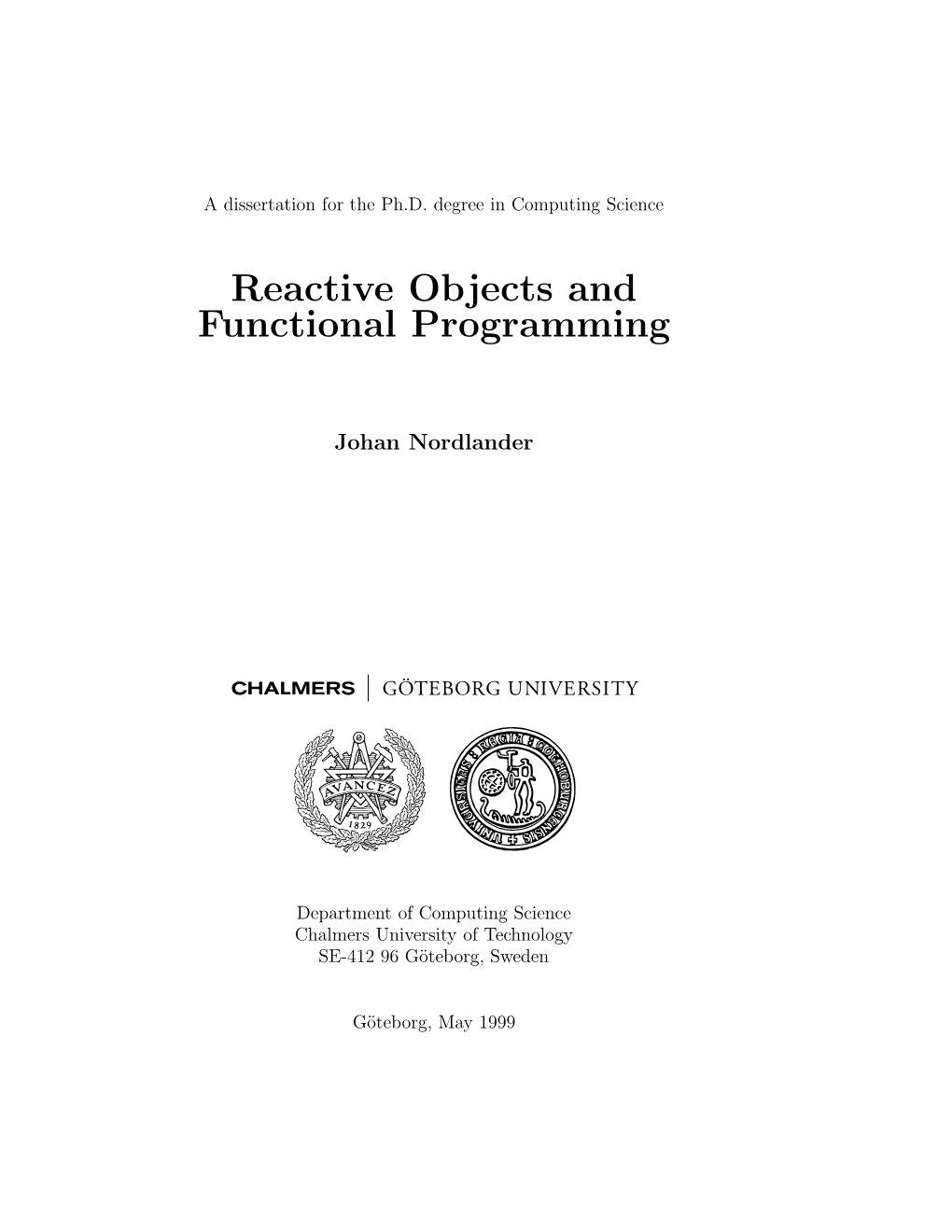 Reactive Objects and Functional Programming