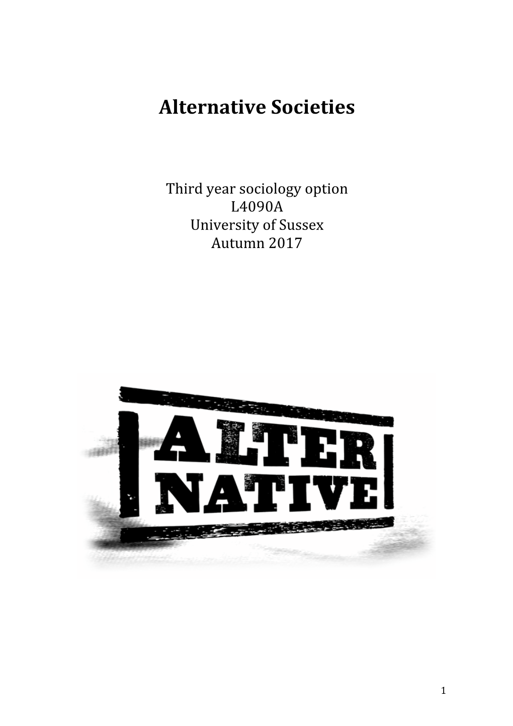 Alternative Societies