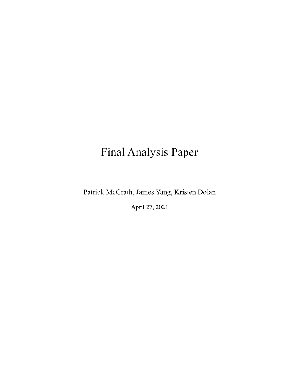 Final Analysis Paper