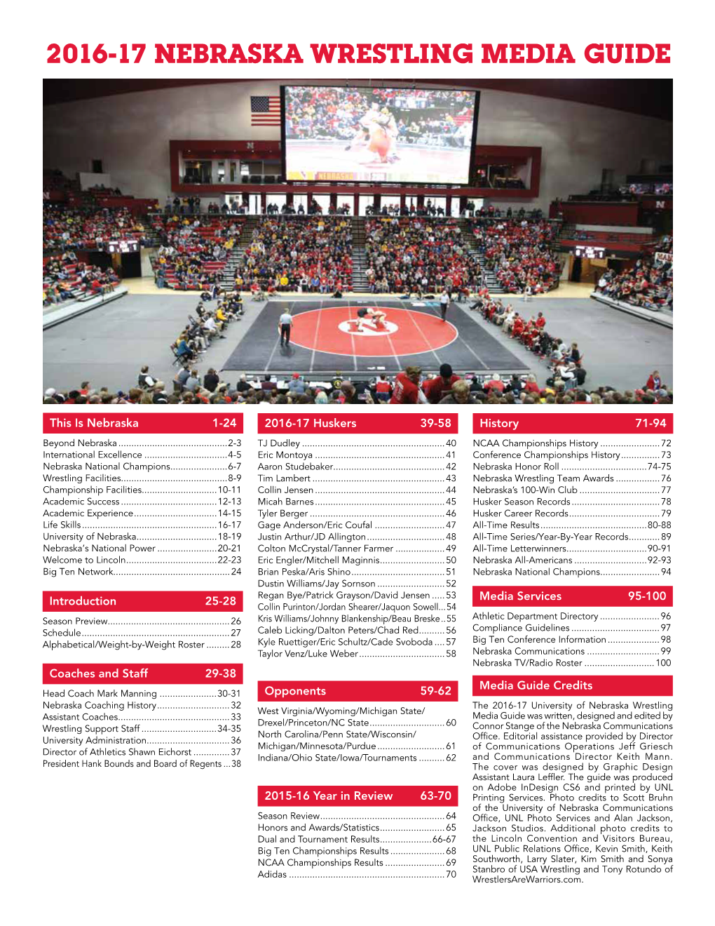 2016-17 Nebraska Wrestling Media Guide