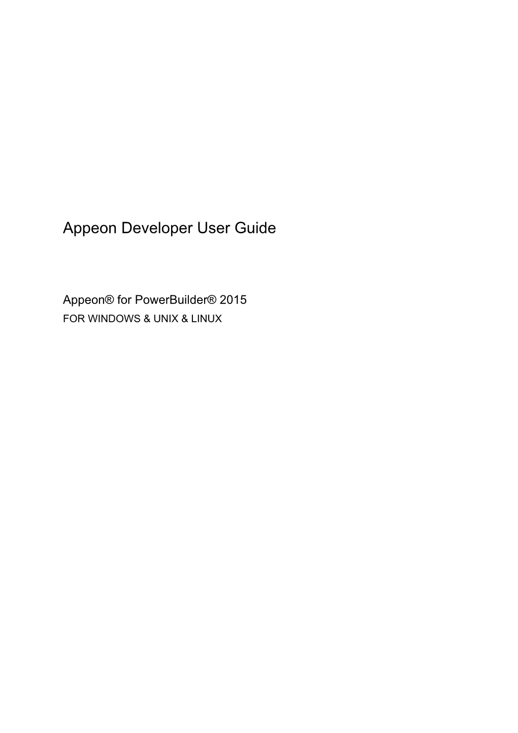 Appeon Developer User Guide