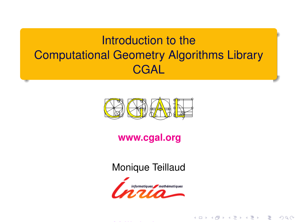 Introduction to the Computational Geometry Algorithms Library CGAL
