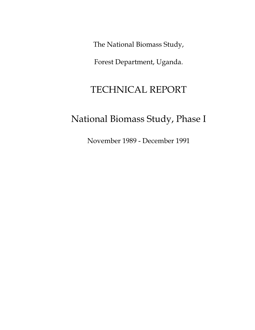 Biomass Technical Report