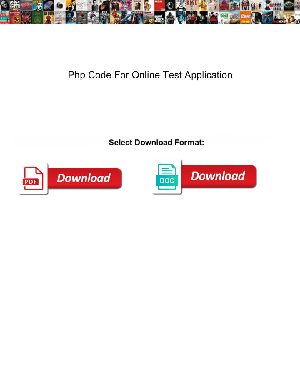 Php Code for Online Test Application