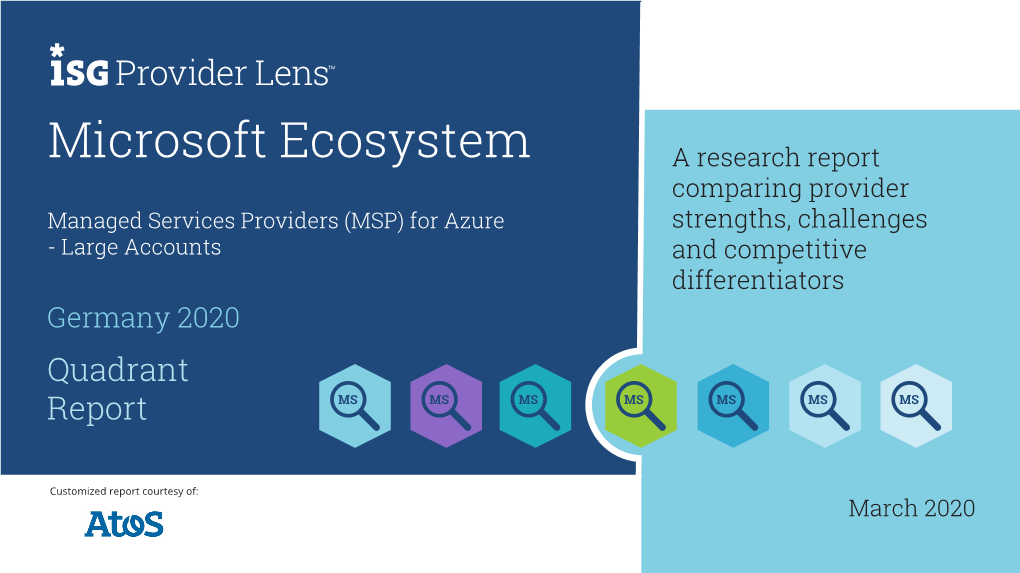 Managed Services Providers (MSP) for Azure Strengths, Challenges - Large Accounts and Competitive Differentiators Germany 2020 Quadrant Report