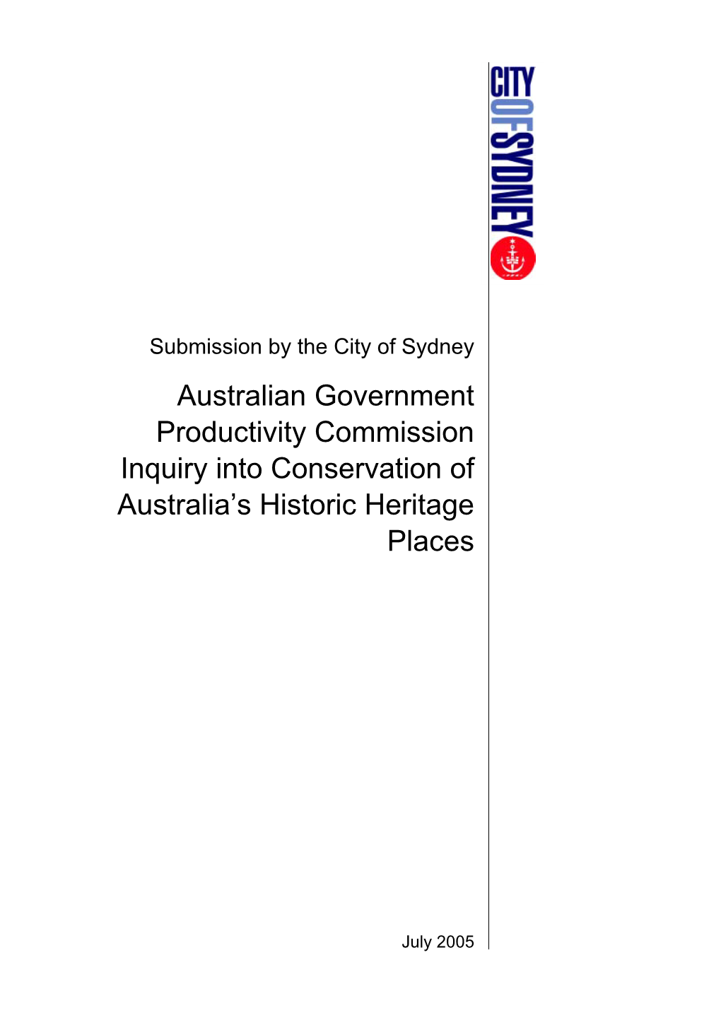 Submission by the City of Sydney