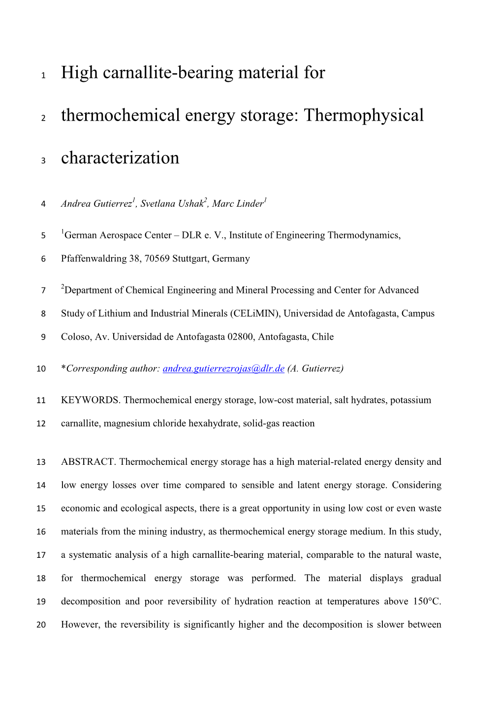 High Carnallite-Bearing Material for Thermochemical Energy Storage