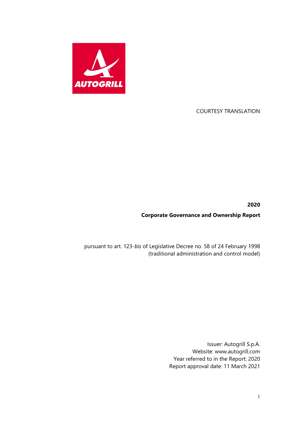 2020 Corporate Governance Report