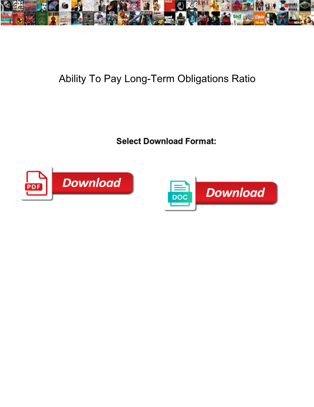 Ability to Pay Long-Term Obligations Ratio