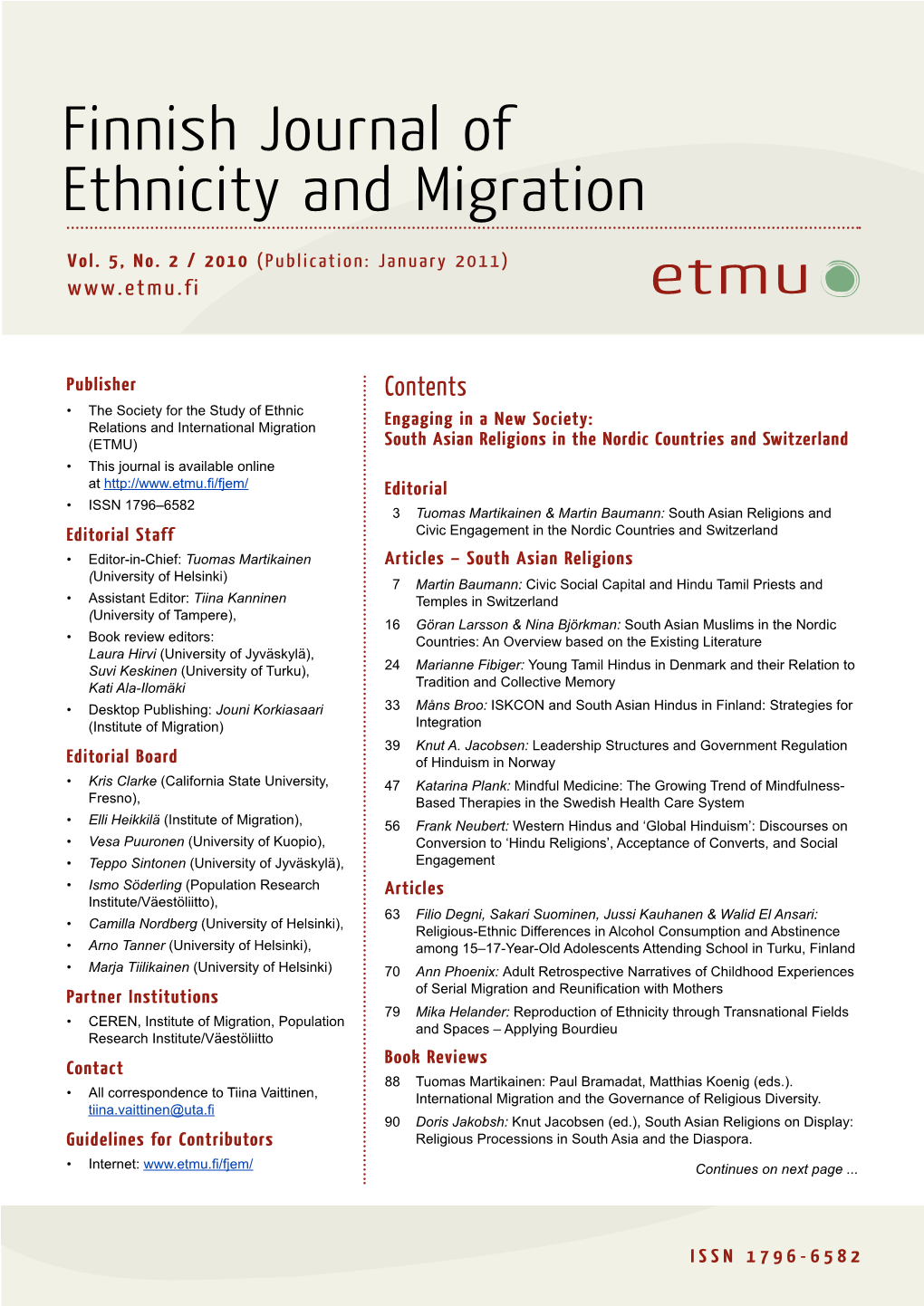 Finnish Journal of Ethnicity and Migration