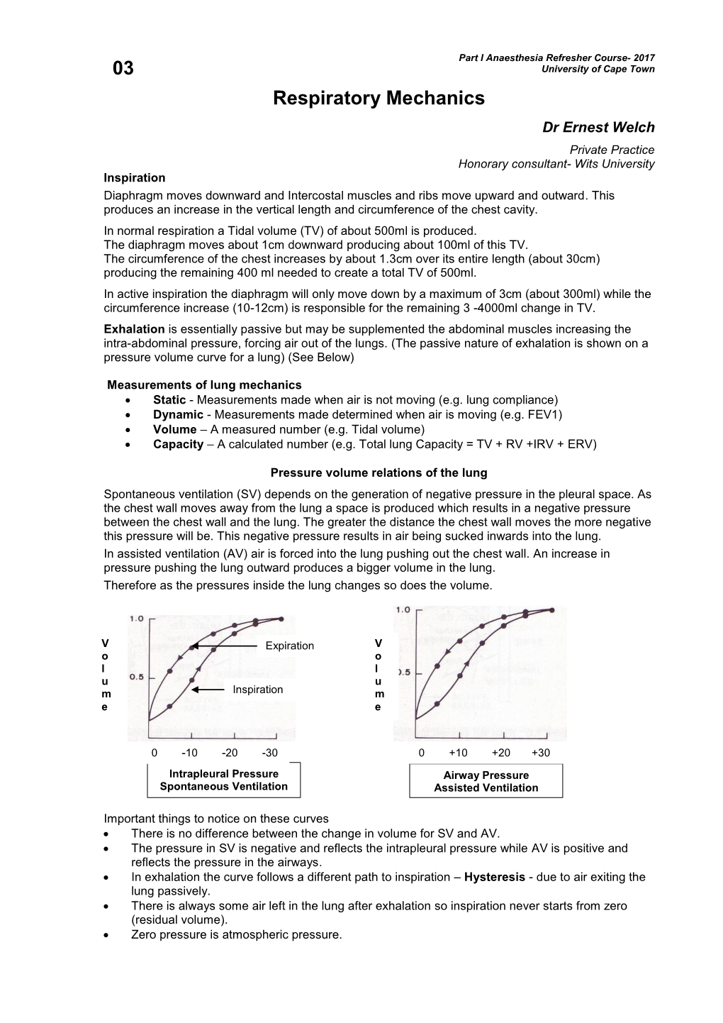 Respiratory Mechanics