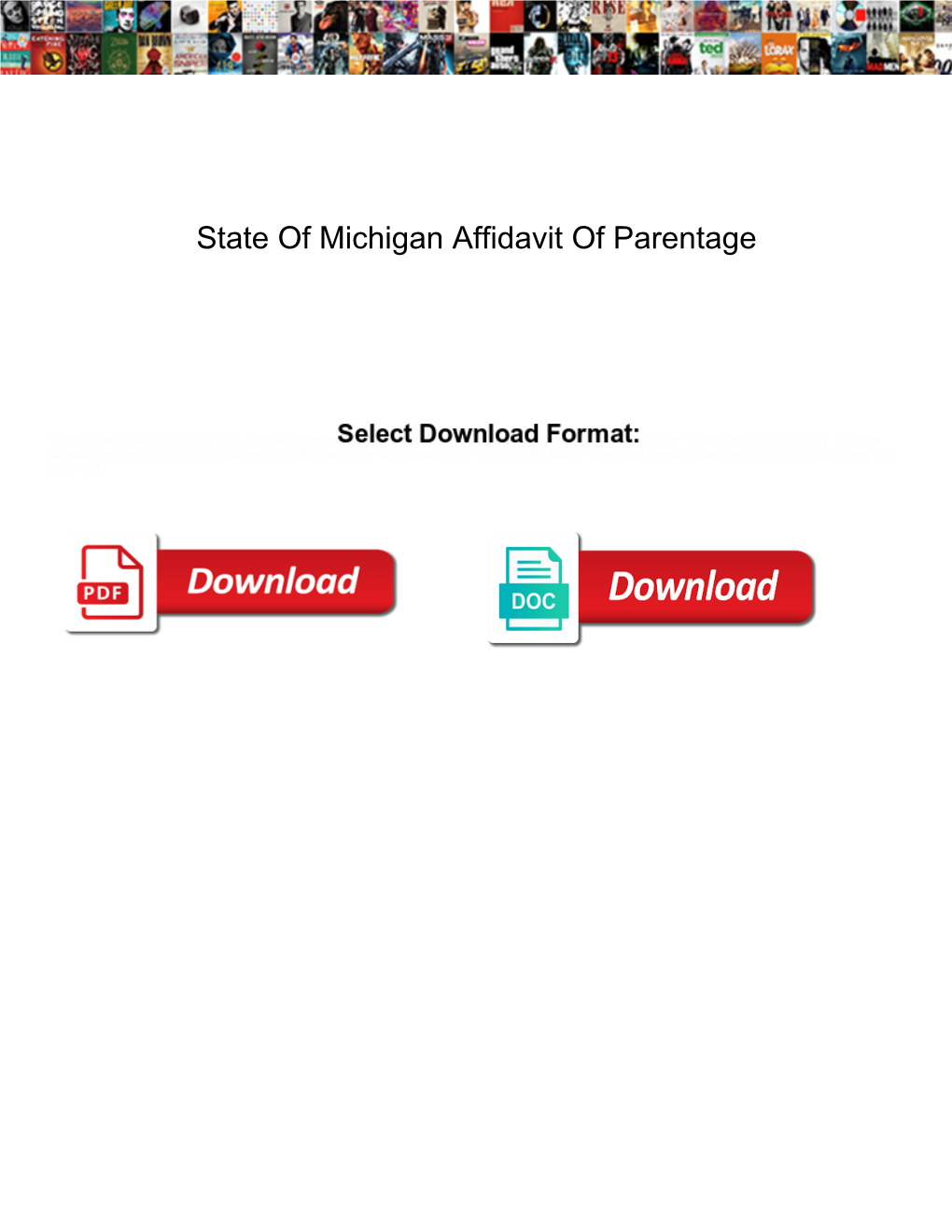 State of Michigan Affidavit of Parentage