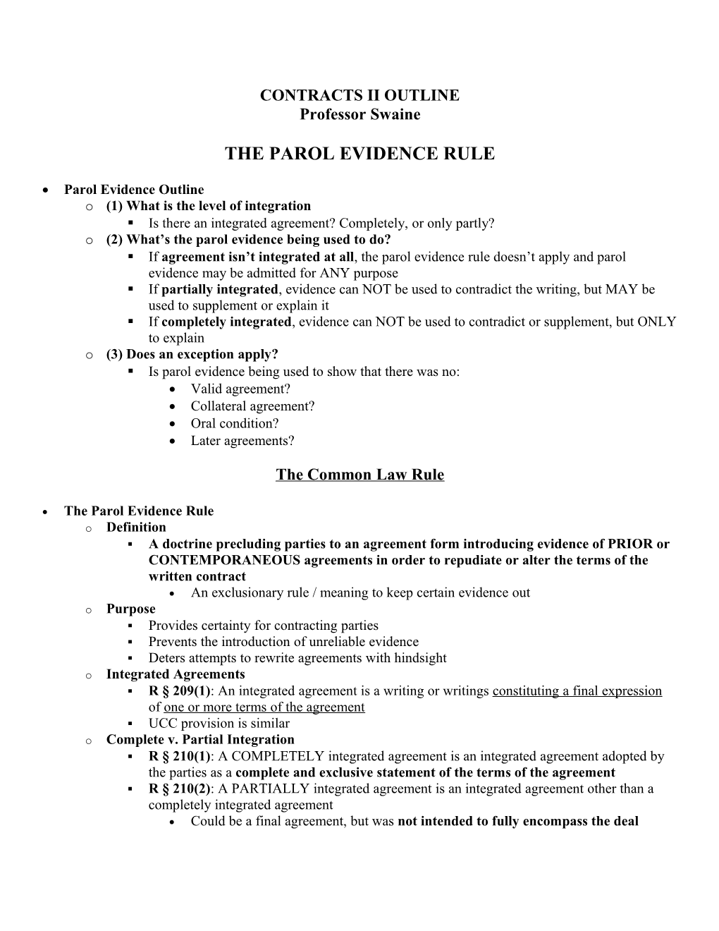 Contracts Ii Outline