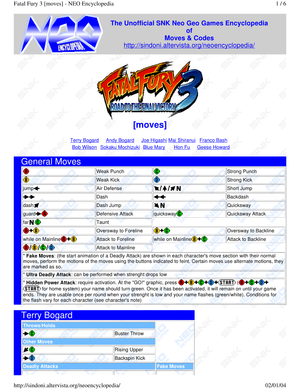 Moves] - NEO Encyclopedia 1 / 6