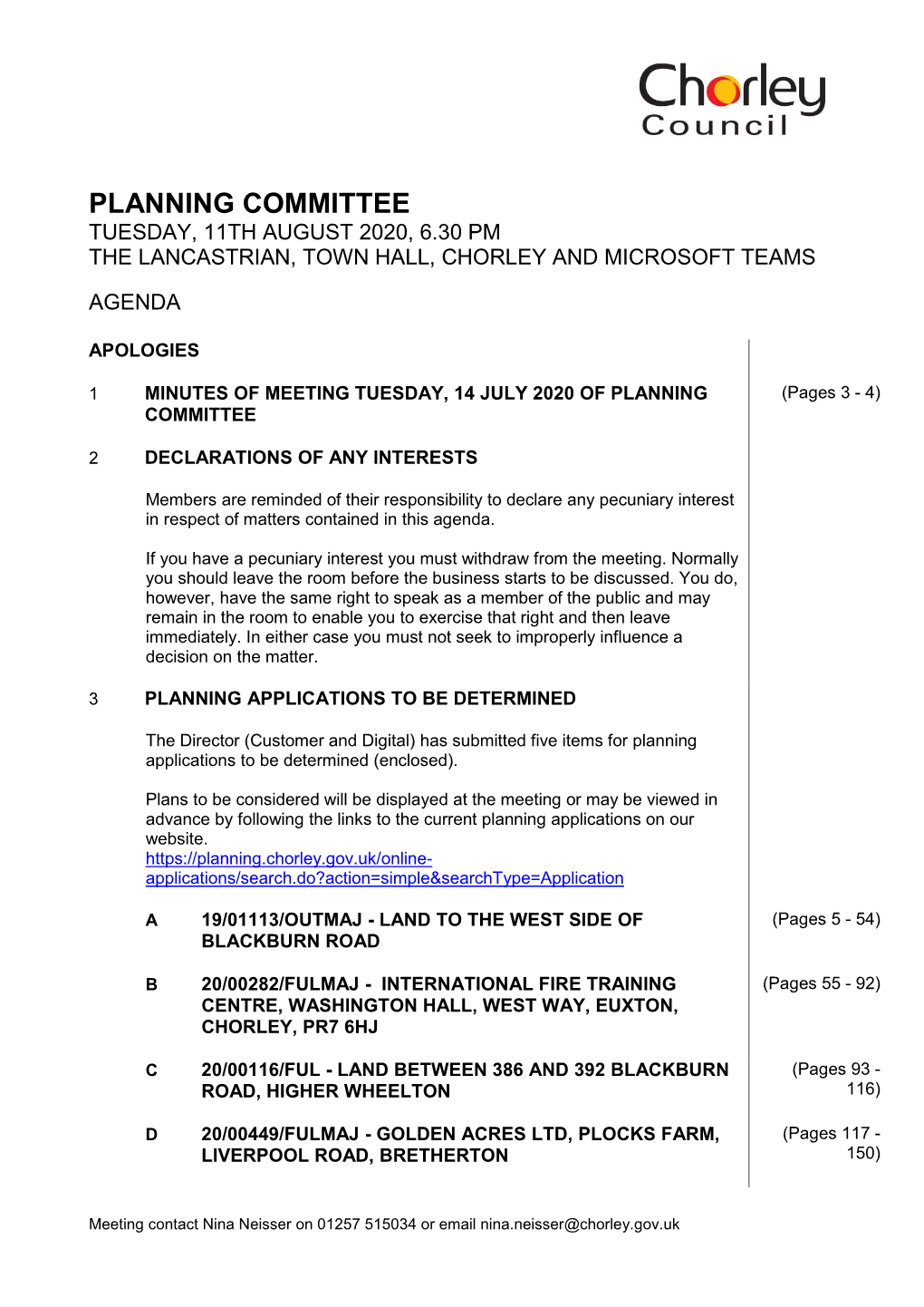 (Public Pack)Pack for Hybrid Meeting Agenda Supplement for Planning Committee, 11/08/2020 18:30