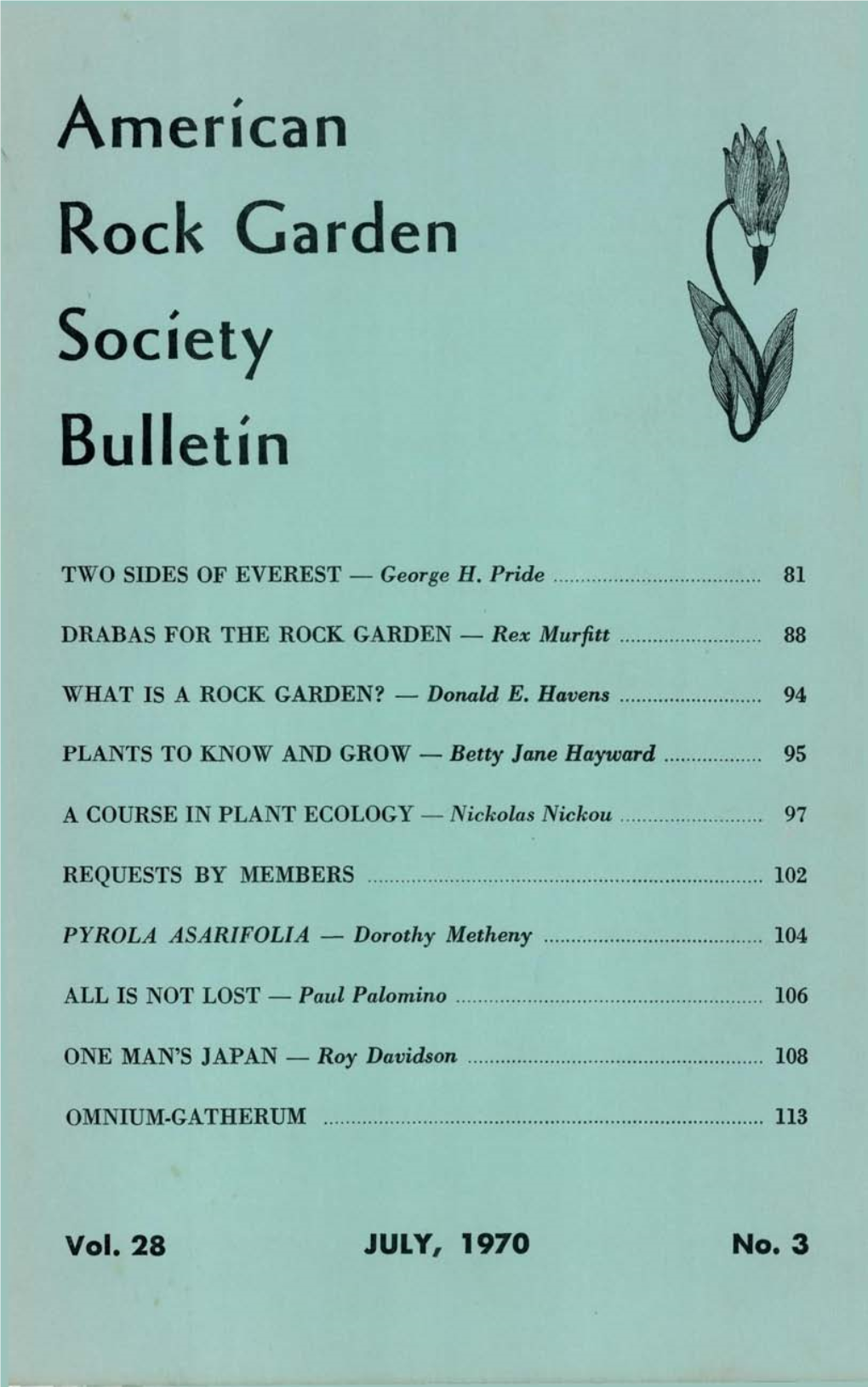 American Rock Garden Society Bulletin