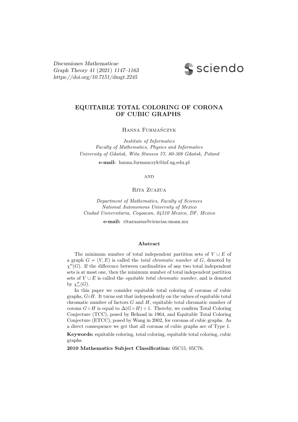 Equitable Total Coloring of Corona of Cubic Graphs